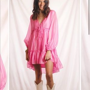 Ruched waist shimmer dress